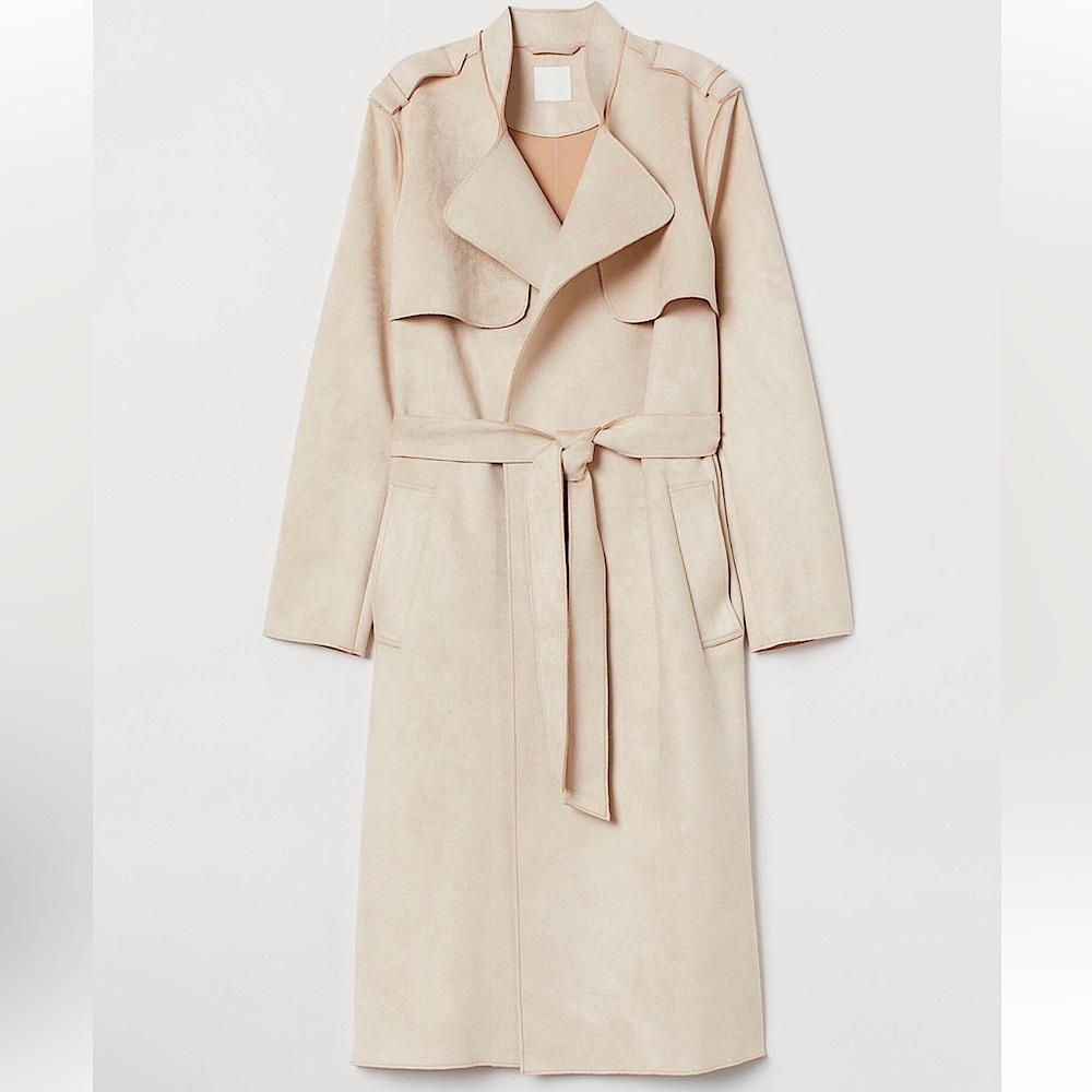 h&m suede trench coat